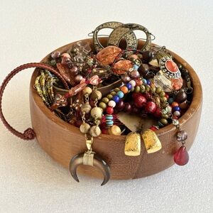 Bohemian Inspired Mixed Metals Jewelry Lot
Of Fashion Jewelry In Shades Of Fall